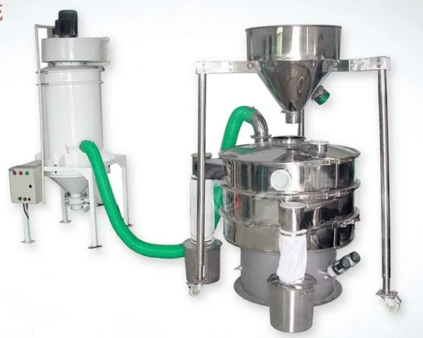 Vibrating sieve with dust remo